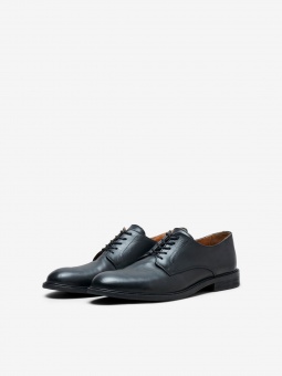 Louis Leather Derby Shoe Black